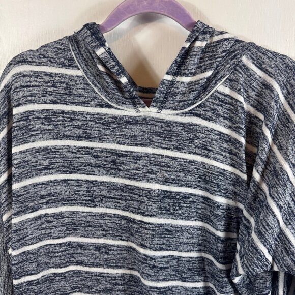 Market & Spruce Navy White Striped Hooded Pullover Tunic | Size L - Picture 3 of 9